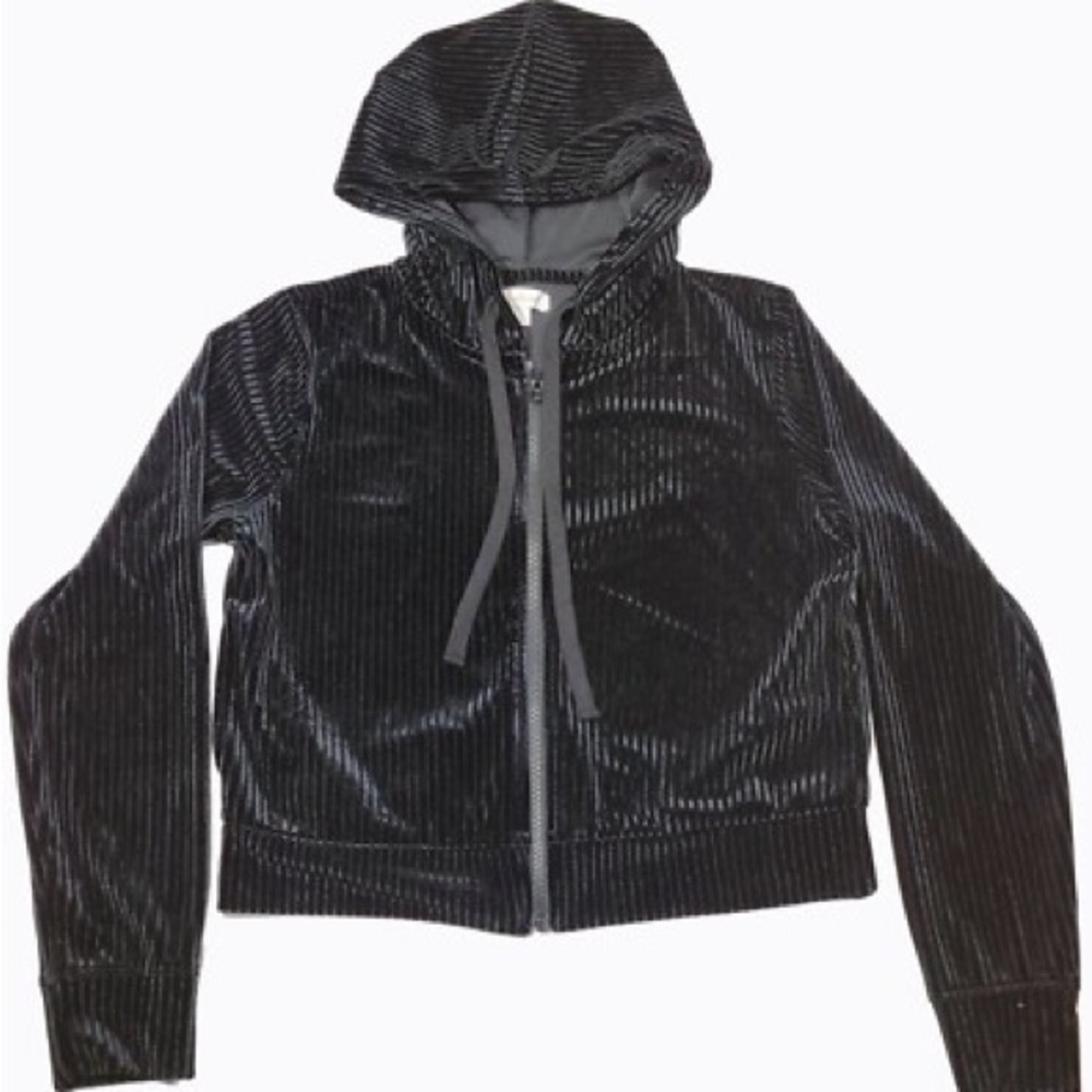 Colsie Black Velvet Bomber Jacket